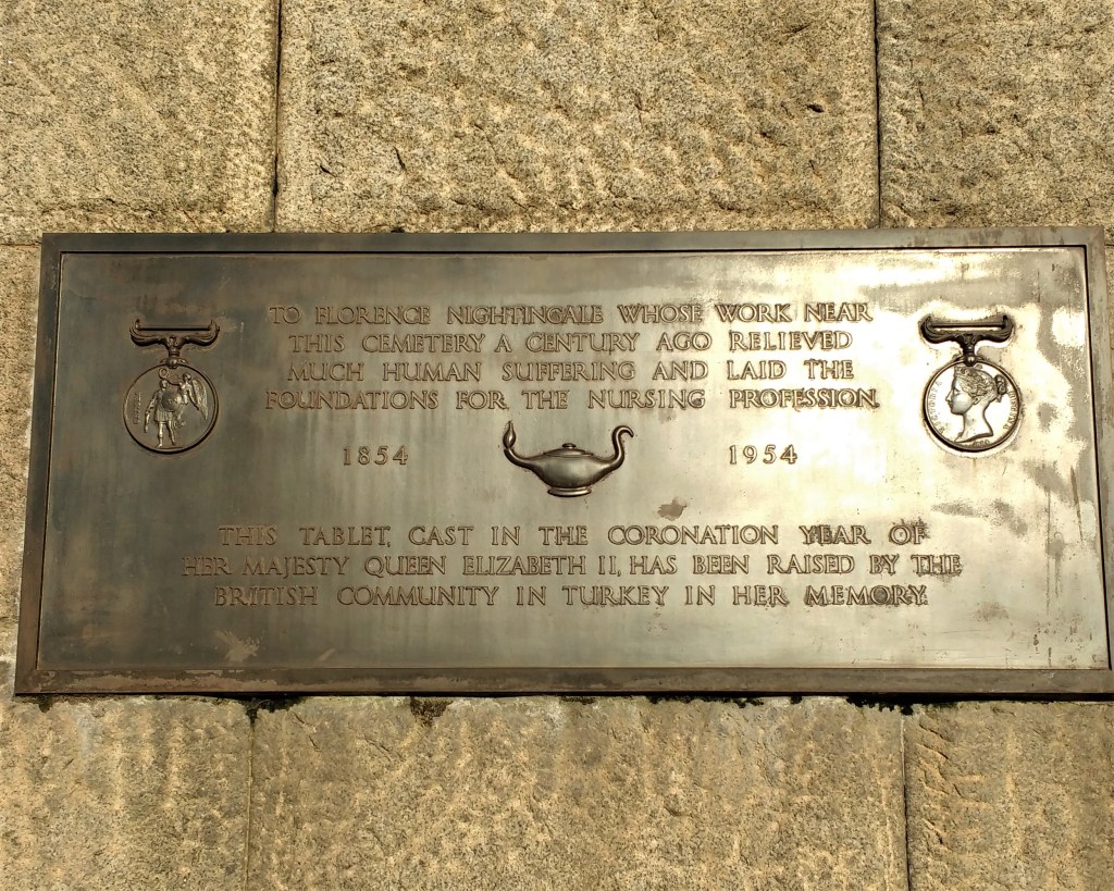 A commemorative plaque dedicated to Florence Nightingale at the Haydarpasha British Cemetery in Istanbul